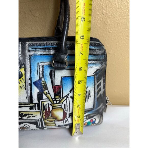 “Biacci Hand-Painted Genuine Leather Tote Bag – Artist Studio Design – - Picture 12 of 16